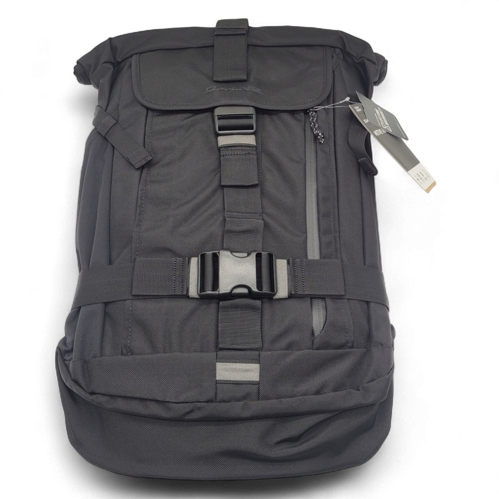 DaKine 25L Roll-Top Backpack – Black Ballistic Nylon – 19x13x6 Laptop Bag